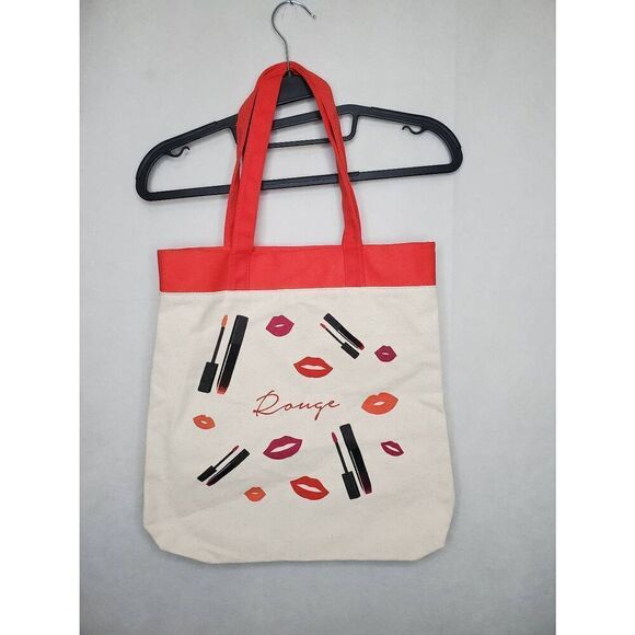 Lancome Rouge Makeup Lips Lipstick Graphic Canvas All Purpose Tote Bag - Picture 1 of 4